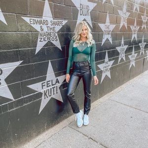 Parade Low back silky mesh bodysuit & bralette bundle in emerald green